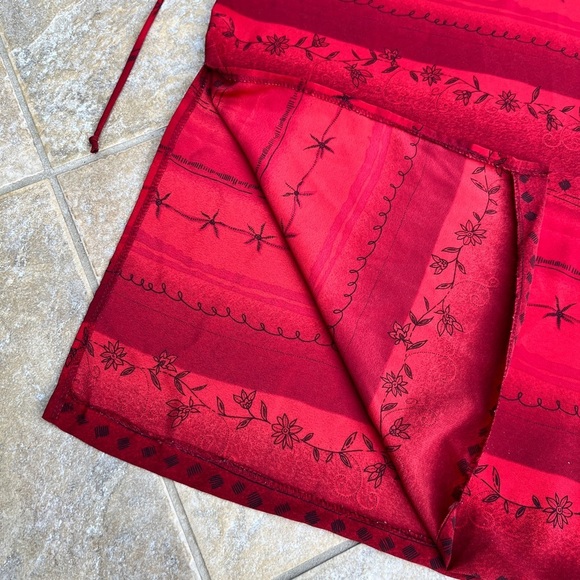 90s PS Career Womens Floral Red Striped Sleeveless Euro Summer Maxi Dress 22 - Picture 11 of 12